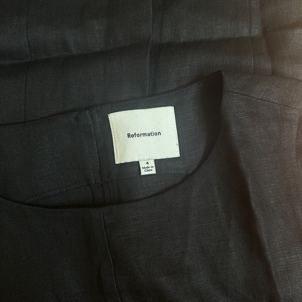 NEW Reformation Citron Sleeveless Linen Mini Dress in Black | size 4 - Picture 8 of 9